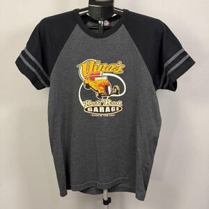 Mixology Shirt Mens Aprox Small Gray Dinos Hot Rod Garage Car Graphic Raglan Tee